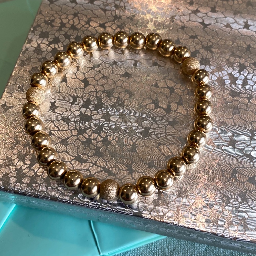 Gold filled 6mm  beads bracelet